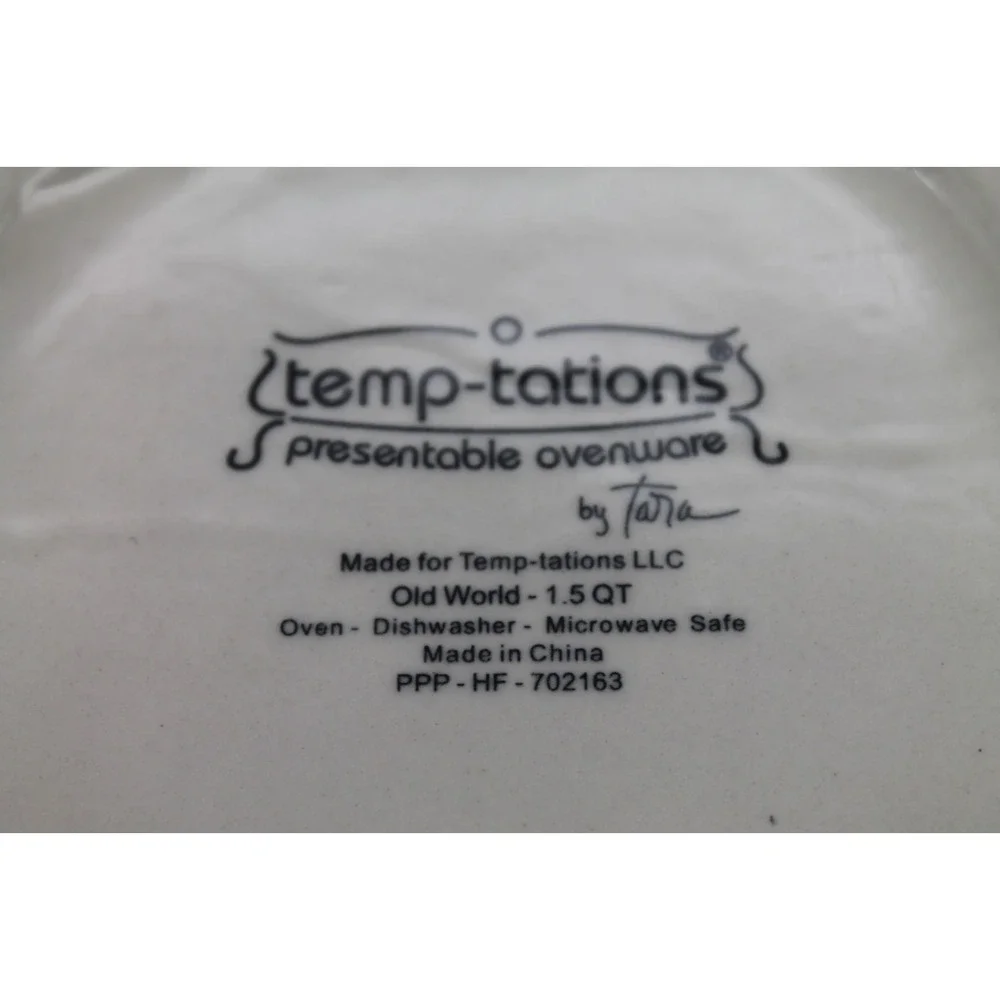 Temp-tations Old World Set of 2 Square Baking Dishes 1.5 Qt & 1 Qt Ovenware